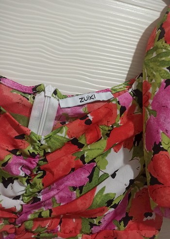 Çiçek Desenli Renkli Mini Elbise - Görsel 3