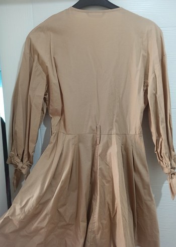 Bej Düğmeli Elbise - Görsel 6