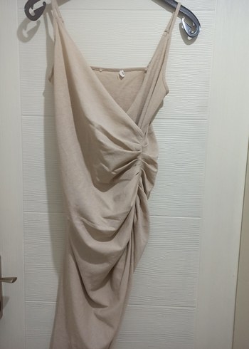 Mango Bej Wrap Midi Elbise - Görsel 2