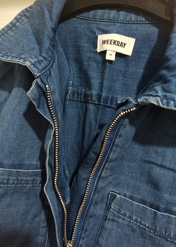 Kadın Denim Kemerli Uzun Kollu Tulum - Görsel 6