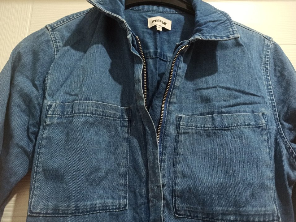 Kadın Denim Kemerli Uzun Kollu Tulum - Görsel 5