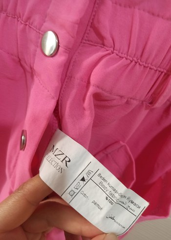 Pembe Çıt Çıt Düğmeli İki Cepli Kadın Şortlu Tulum - Görsel 3