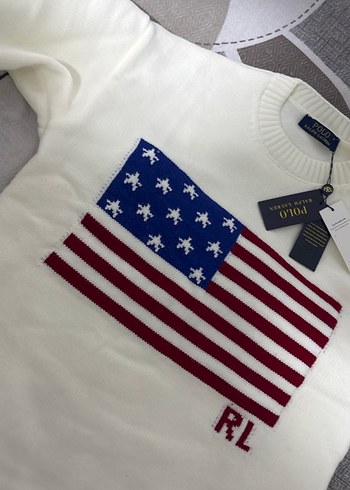 RL Beyaz Erkek Triko Kazak - Görsel 2