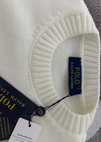 RL Beyaz Erkek Triko Kazak - Görsel 4