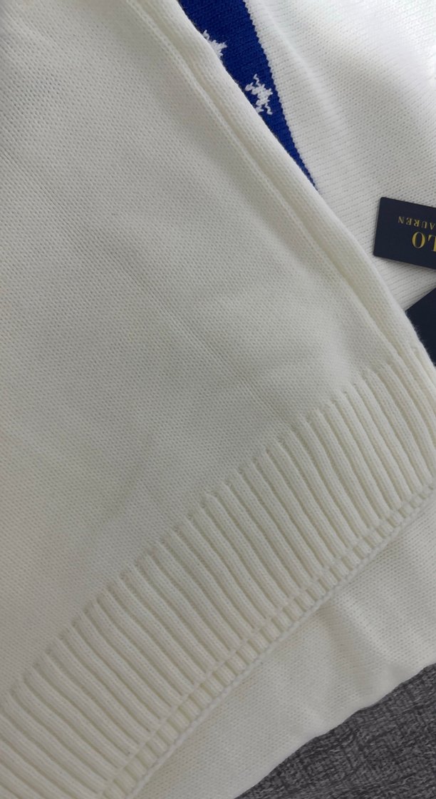 RL Beyaz Erkek Triko Kazak - Görsel 5