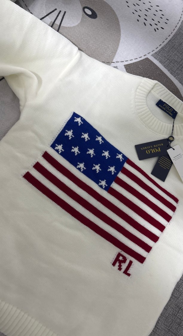 RL Beyaz Erkek Triko Kazak - Görsel 2