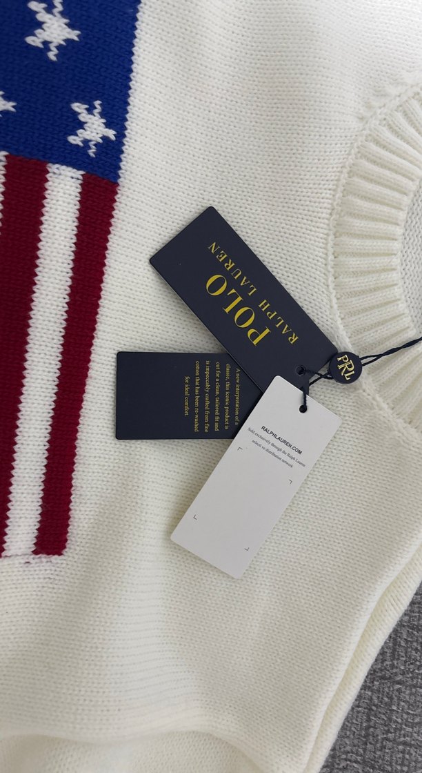 RL Beyaz Erkek Triko Kazak - Görsel 3