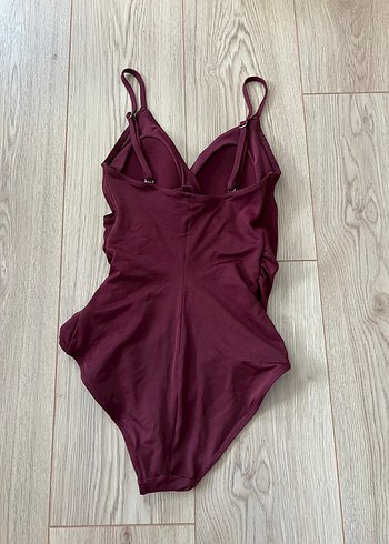 Bordo Drapeli İnce Askılı Kadın Mayo H&M - Görsel 5