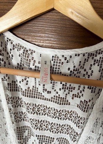 Nakışlı Beyaz Bohem Uzun Elbise Plaj Elbisesi Suwen - Görsel 5