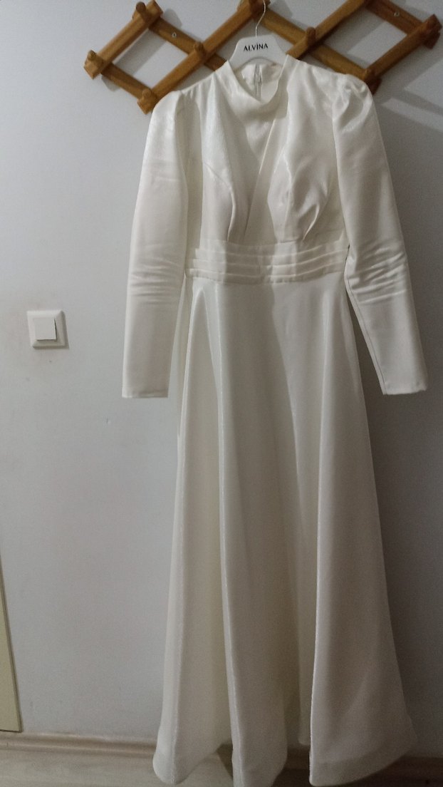 Nikah / Nişan İçin Zarif Beyaz Elbise - Görsel 2