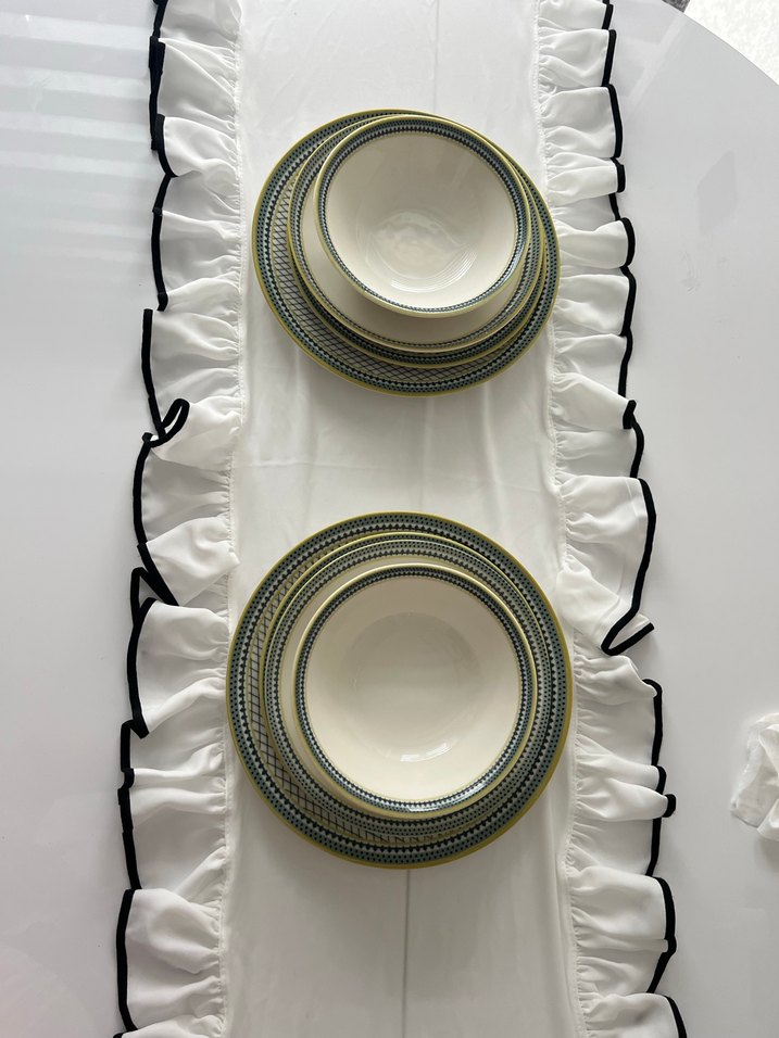 Yeşil ve beyaz yemek takımı 12 kişilik - Görsel 3