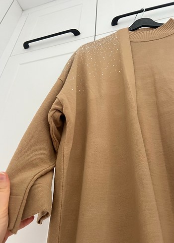 Bej Parlak Uzun Kadın Sabahlık - Görsel 3
