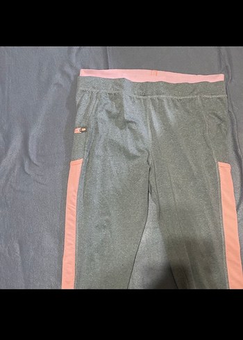 Gri Kadın Spor Tayt Fermuarlı Detaylı - Görsel 2