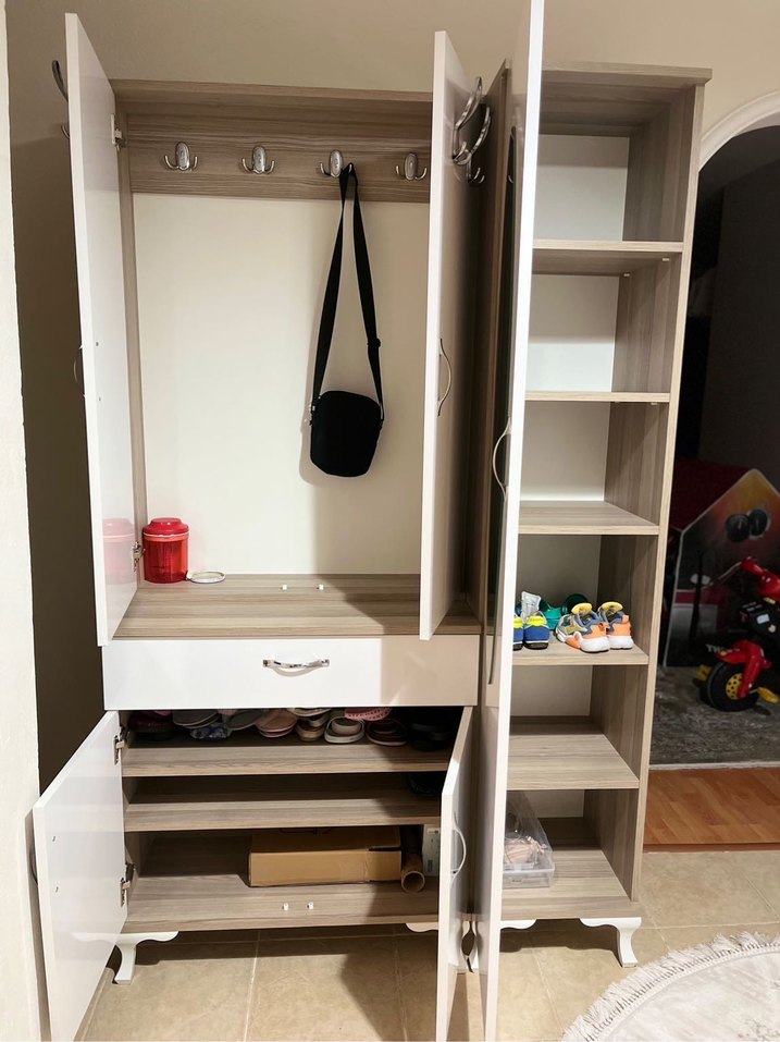 Beyaz ve Gri Çok Bölmeli Dolap Organizer - Görsel 2