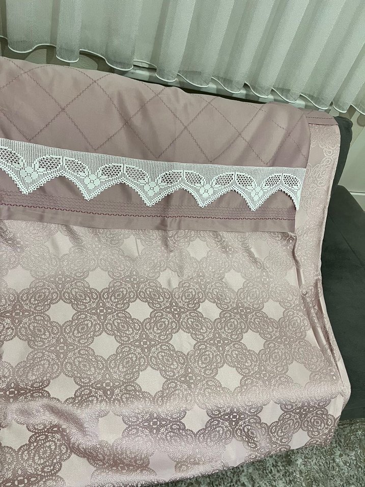 Nakışlı Pembe Pastel Yatak Örtüsü - Görsel 2