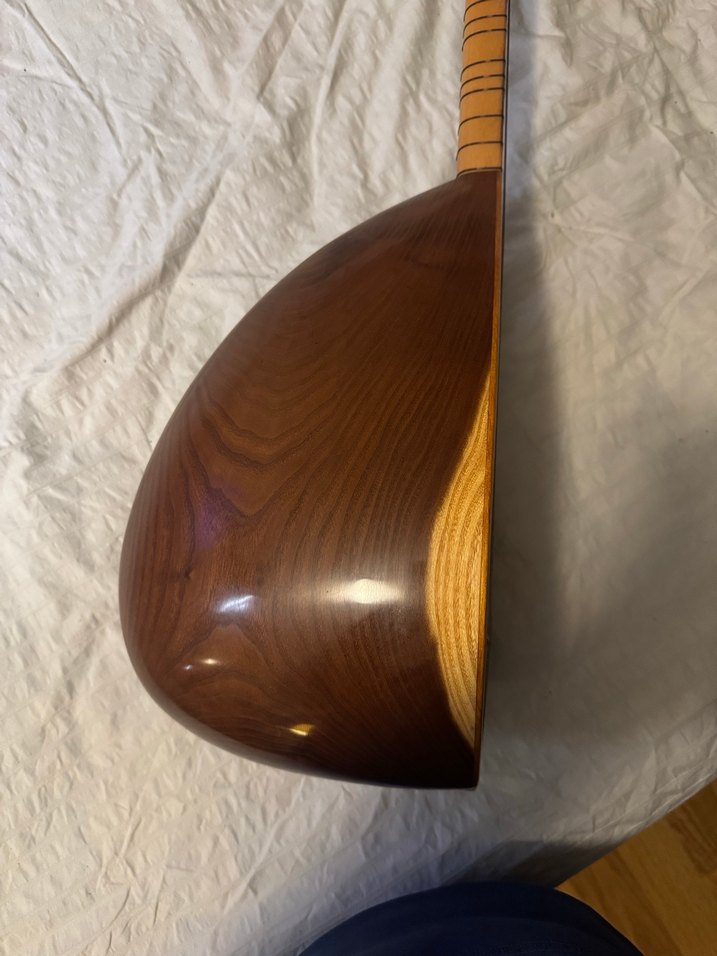 Oyma Dut Uzun Saplı Bağlama - Görsel 2