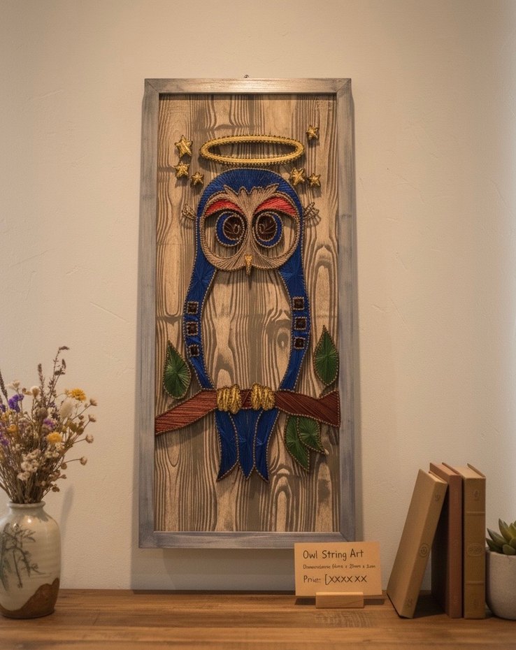 Baykuş String Art (Filografi) Tablo - Görsel 2