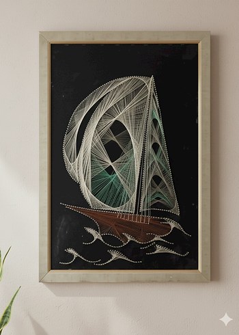 El Yapımı Geometrik Yelkenli Filografi Tablo - Görsel 2