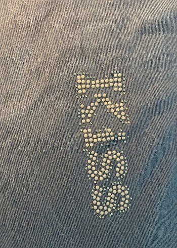 Mavi Kız Çocuk Kısa Kollu Denim Tişört - Görsel 2