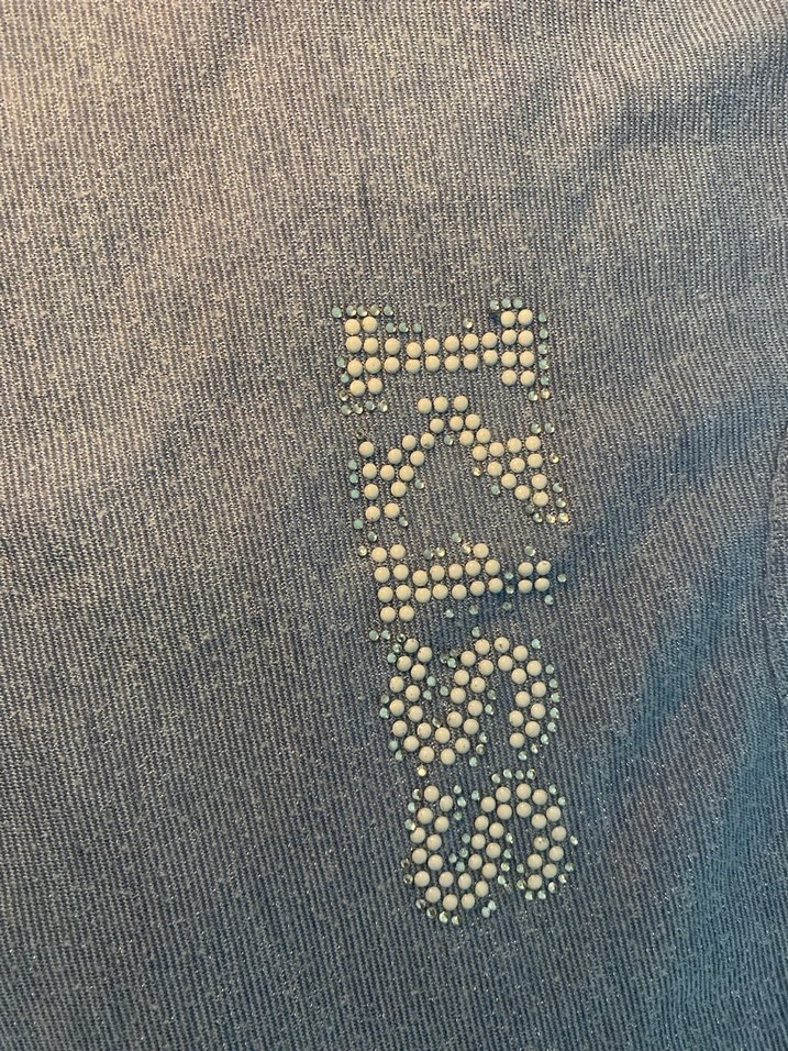 Mavi Kız Çocuk Kısa Kollu Denim Tişört - Görsel 2