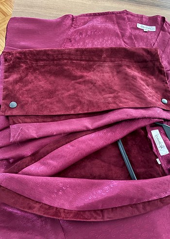 Bordo V Yakalı Kısa Kollu Hemşirelik Sabahlığı - Görsel 15