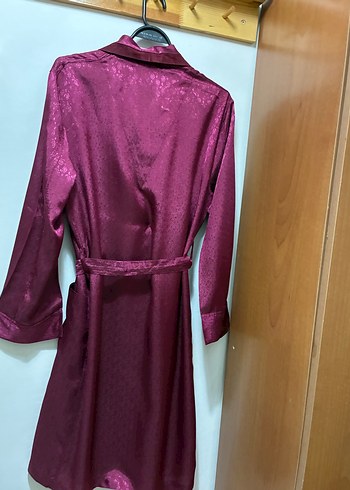 Bordo V Yakalı Kısa Kollu Hemşirelik Sabahlığı - Görsel 6