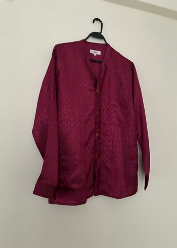 Bordo V Yakalı Kısa Kollu Hemşirelik Sabahlığı - Görsel 11