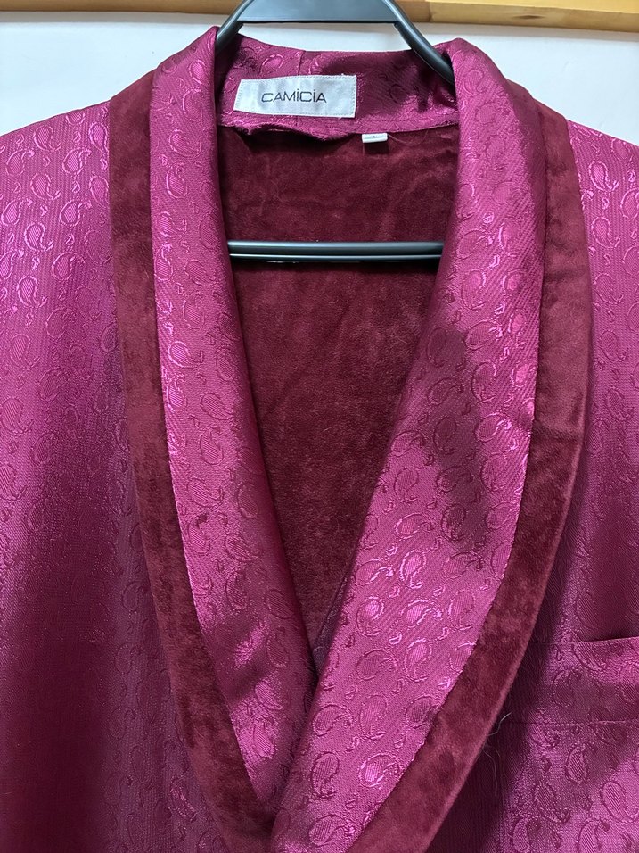 Bordo V Yakalı Kısa Kollu Hemşirelik Sabahlığı - Görsel 4