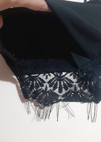 Siyah Dantelli Strappy Mini Bustiyer - Görsel 4