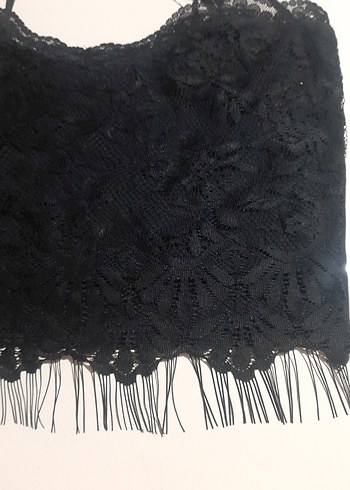 Siyah Dantelli Strappy Mini Bustiyer - Görsel 2