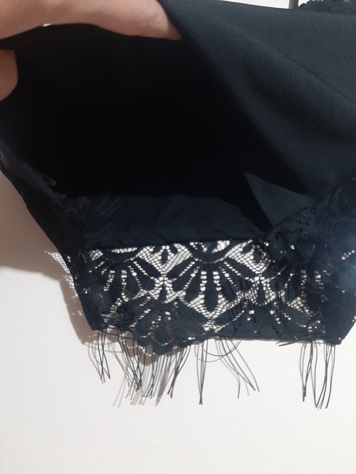 Siyah Dantelli Strappy Mini Bustiyer - Görsel 4