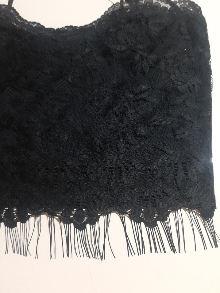 Siyah Dantelli Strappy Mini Bustiyer - Görsel 2