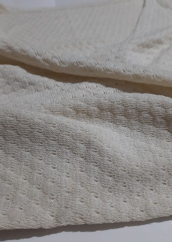 Bej V Yakalı Uzun Kollu Crop Top - Görsel 5