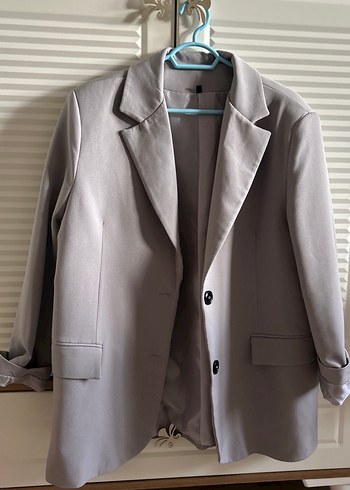 Bej Kadın Keten Blazer Ceket - Görsel 2