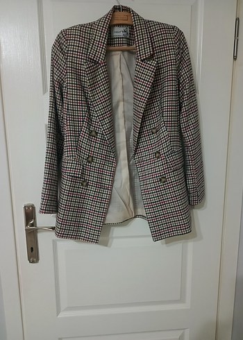 Kadın Kahverengi Düğmeli Midi Blazer - Görsel 2