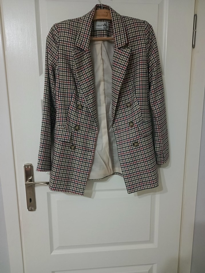 Kadın Kahverengi Düğmeli Midi Blazer - Görsel 2