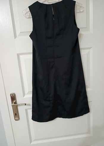 Siyah Midi Kolsuz Ofis Elbisesi - Görsel 2