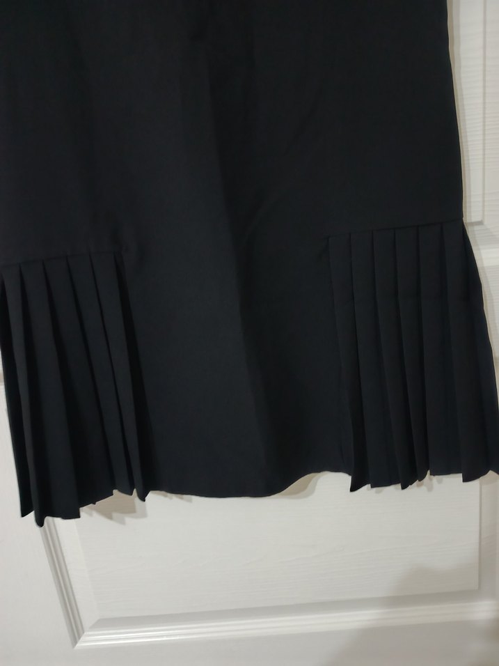 Kadın Siyah Pilili Midi Elbise - Görsel 2