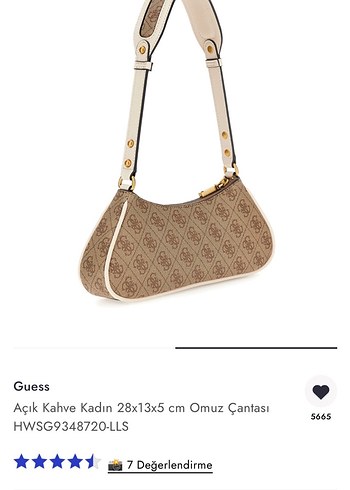 Guess Guess Açık Kahve Deri Omuz Çantası