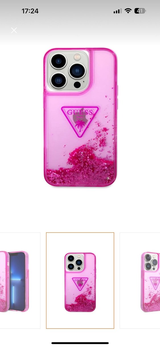 Guess Işıltılı Pembe iPhone 14 Pro Max Kılıfı - Görsel 2