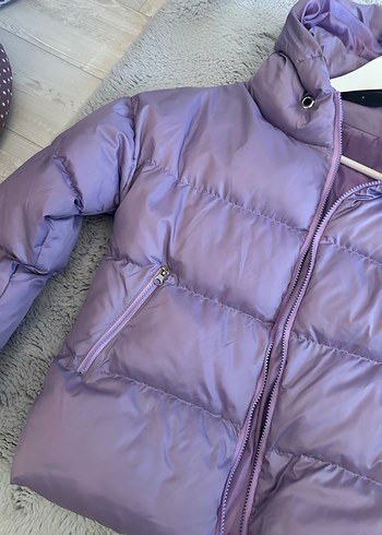 Mor Mini Kadın Kışlık Mont Fermuarlı - Görsel 2