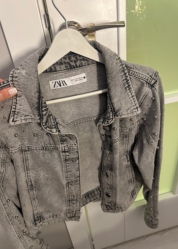 Düğmeli Gri Denim Ceket - Görsel 2