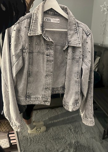 Düğmeli Gri Denim Ceket - Görsel 5