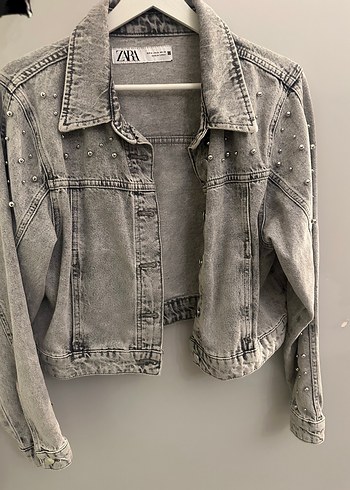 Düğmeli Gri Denim Ceket - Görsel 3