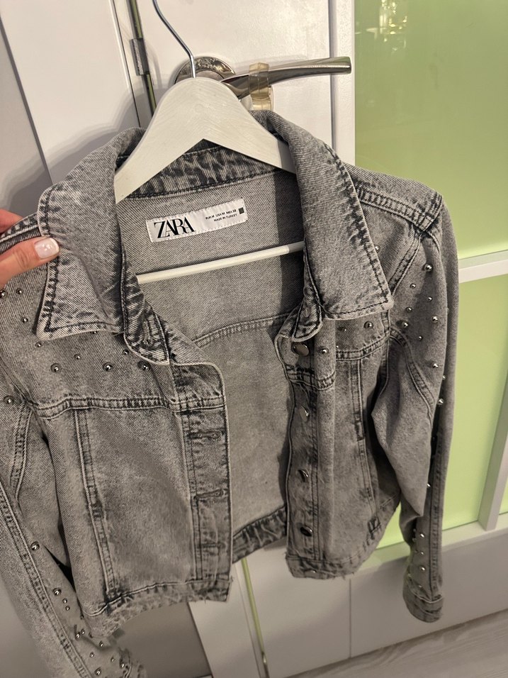 Düğmeli Gri Denim Ceket - Görsel 2