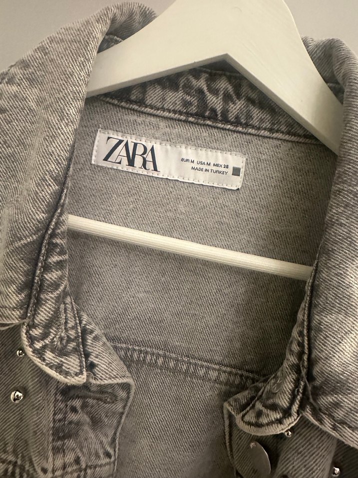 Düğmeli Gri Denim Ceket - Görsel 4