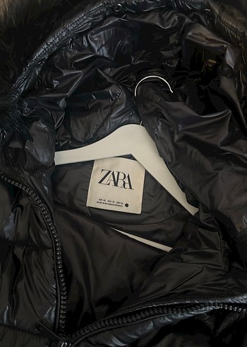 Zara Siyah Deri Kadın Kışlık Kürklü Mont - Görsel 3