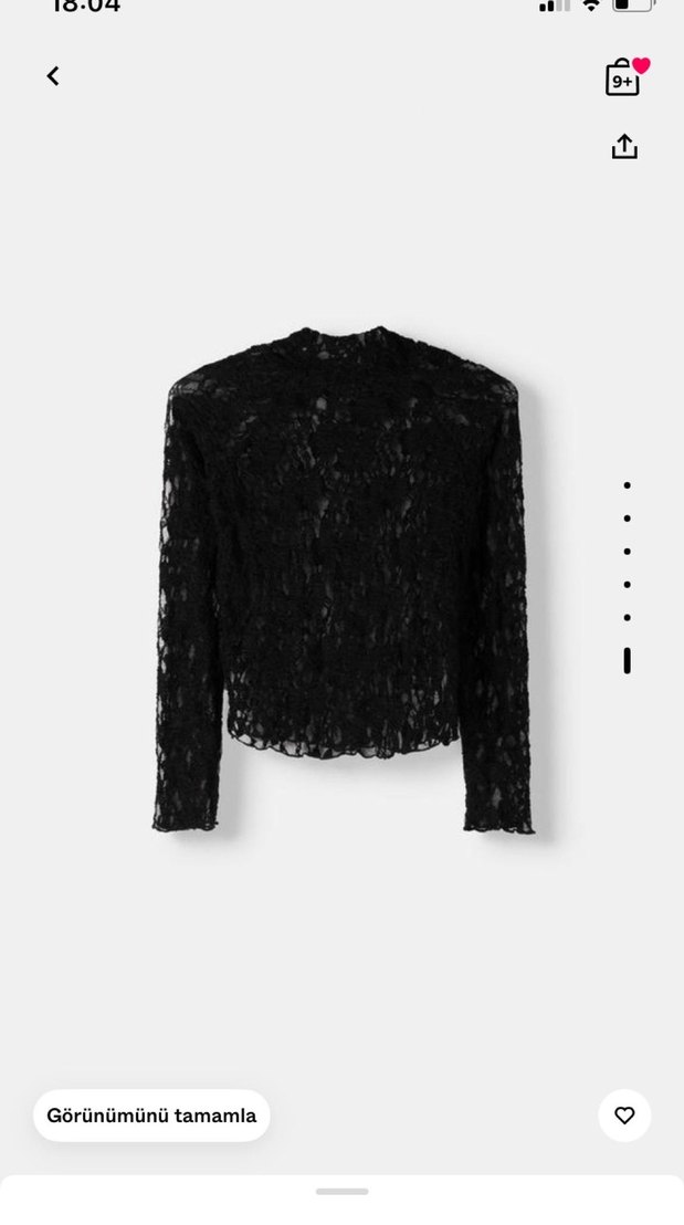 Dantel Detaylı Siyah Gotik Bluz - Görsel 2