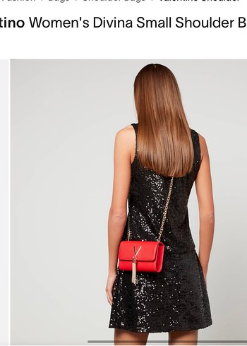 Valentino Kırmızı Zincir Detaylı Deri Çanta - Görsel 4