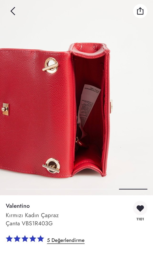 Valentino Kırmızı Zincir Detaylı Deri Çanta - Görsel 3